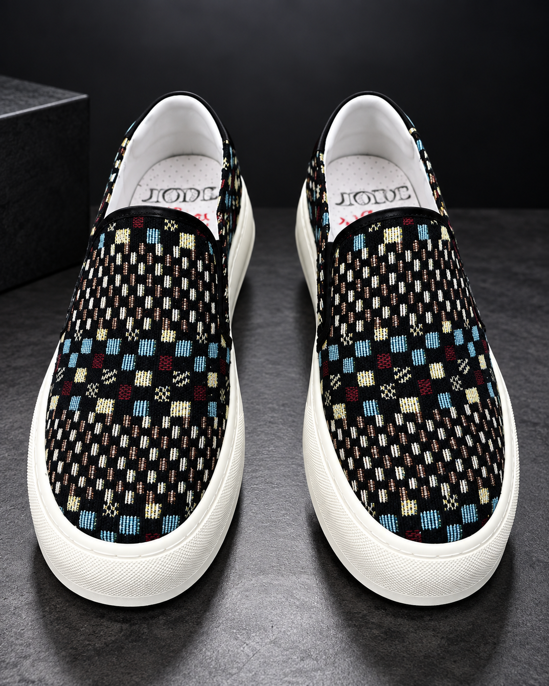 MEN'S MULTICOLOR WOVEN SLIP-ONS