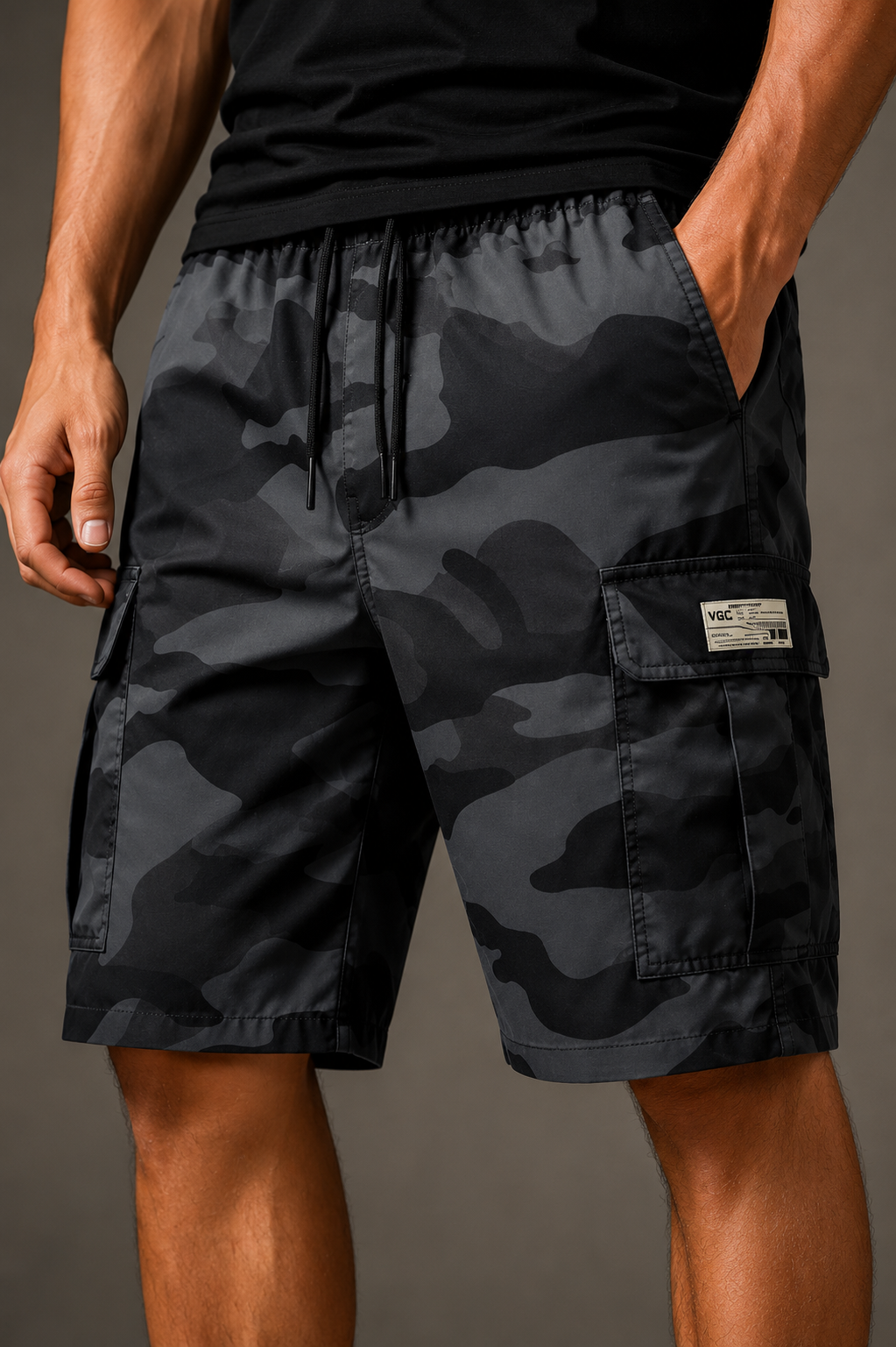 MEN'S CAMO CARGO CAPRI SHORTS