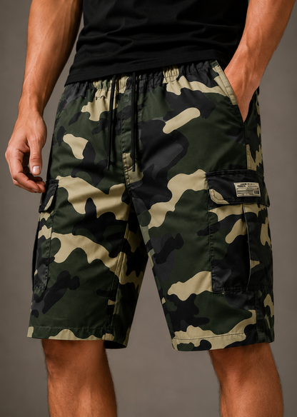 MEN'S CAMO CARGO CAPRI SHORTS