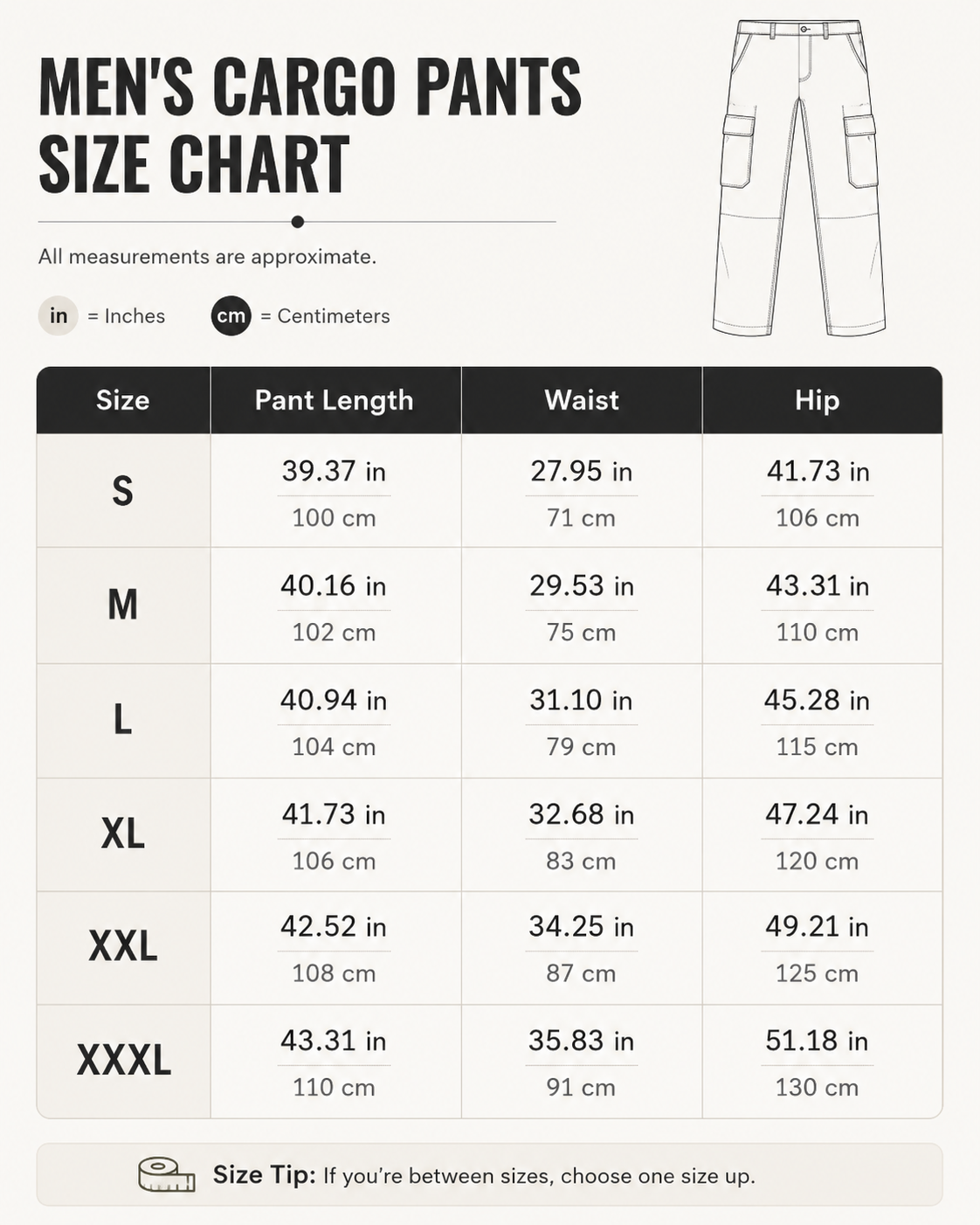 MEN'S BLACK AND TAN CARGO PANTS