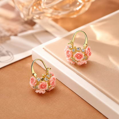 PINK ROSE GOLD HOOP EARRINGS