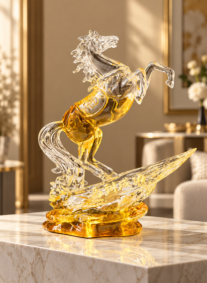 Crystal Horse Statue Modern Decor