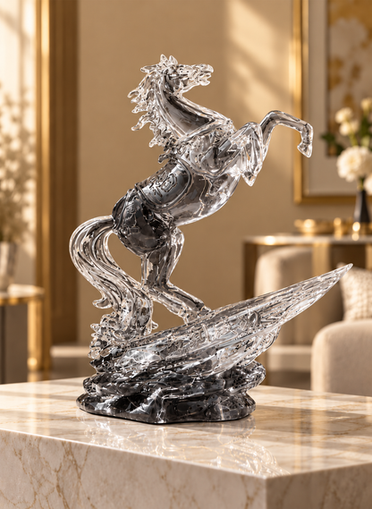 Crystal Horse Statue Modern Decor
