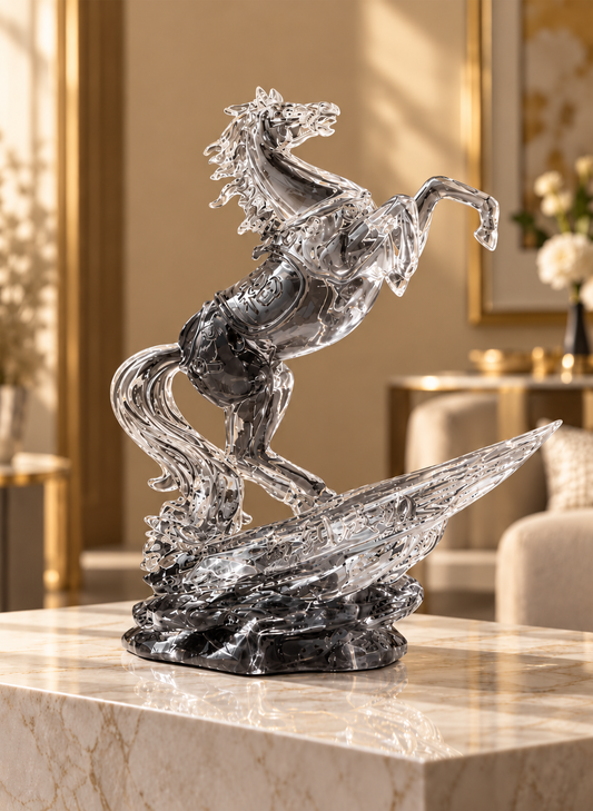 Crystal Horse Statue Modern Decor