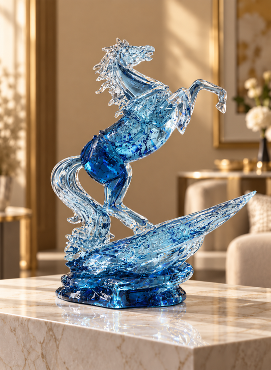 Crystal Horse Statue Modern Decor