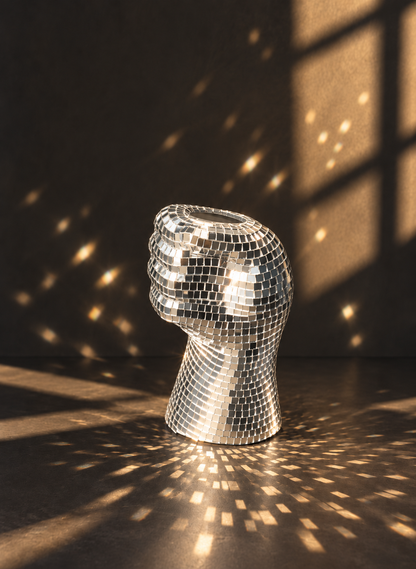 Mirrored Disco Head Vase