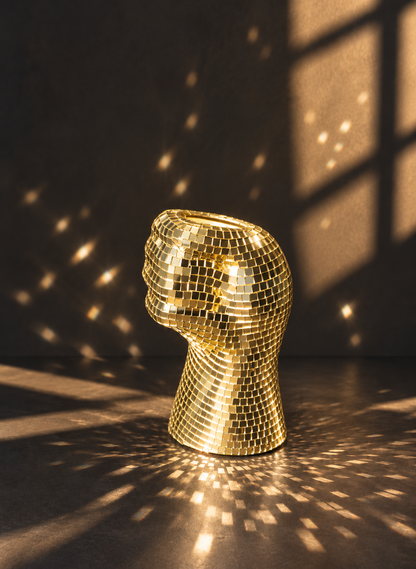 Mirrored Disco Head Vase