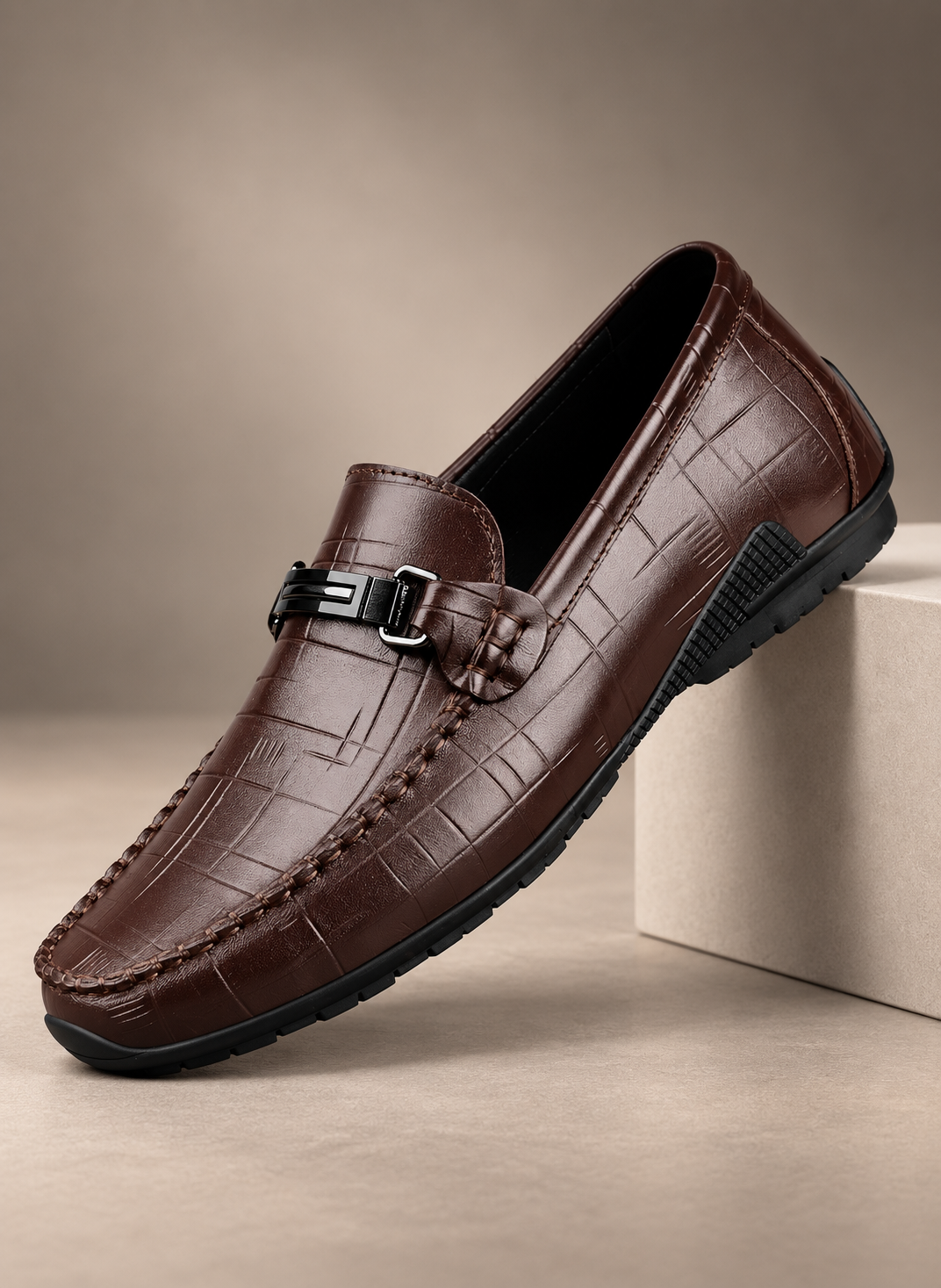 MEN'S TEXTURED LEATHER DRESS SHOES