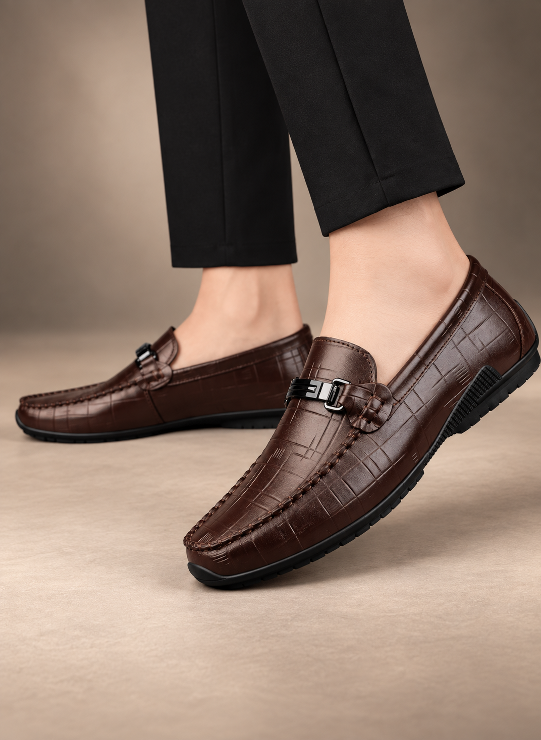 MEN'S TEXTURED LEATHER DRESS SHOES