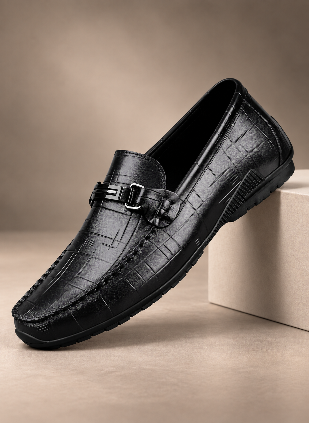 MEN'S TEXTURED LEATHER DRESS SHOES