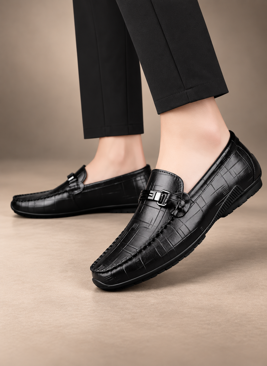 MEN'S TEXTURED LEATHER DRESS SHOES