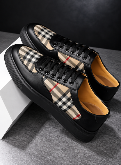 MEN'S PLAID PANEL WHITE SNEAKERS