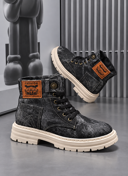 MEN'S TIE DYE DENIM BOOTS