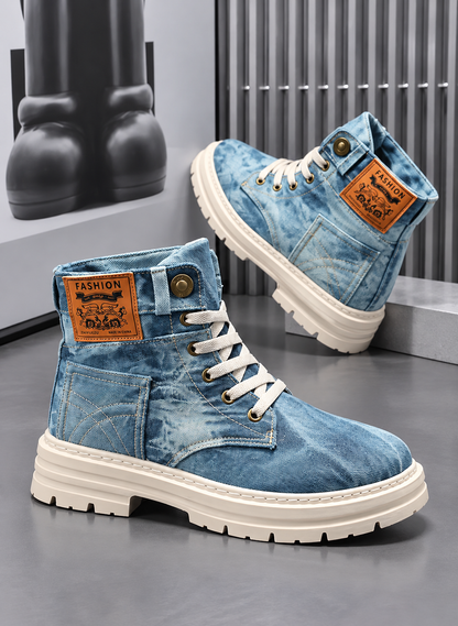MEN'S TIE DYE DENIM BOOTS