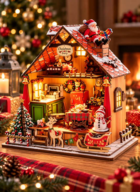 DIY Christmas Miniature Dollhouse Kit