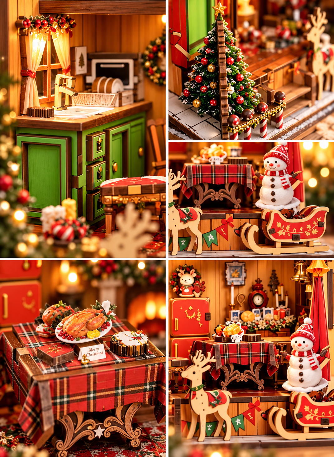 DIY Christmas Miniature Dollhouse Kit
