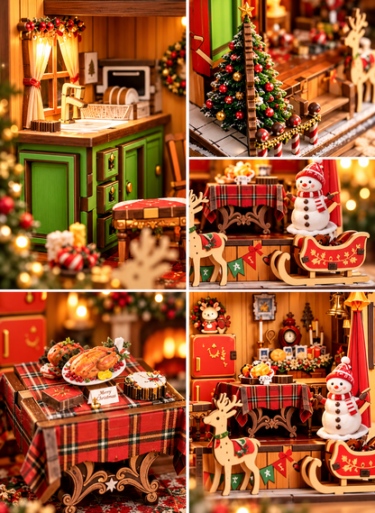 DIY Christmas Miniature Dollhouse Kit
