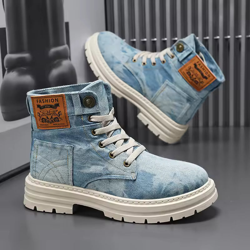 MEN'S TIE DYE DENIM BOOTS