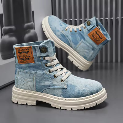 MEN'S TIE DYE DENIM BOOTS