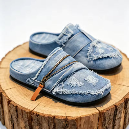 MEN'S DENIM SLIP-ON MULES