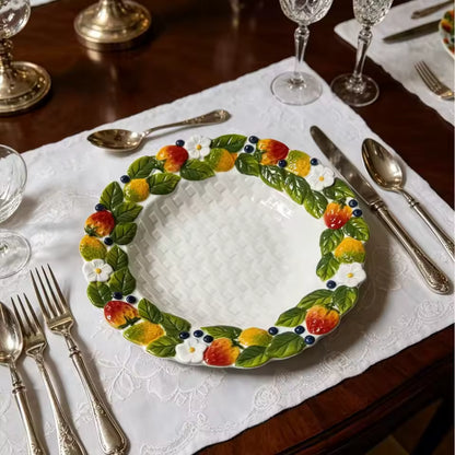 STRAWBERRY FLORAL RELIEF PLATES