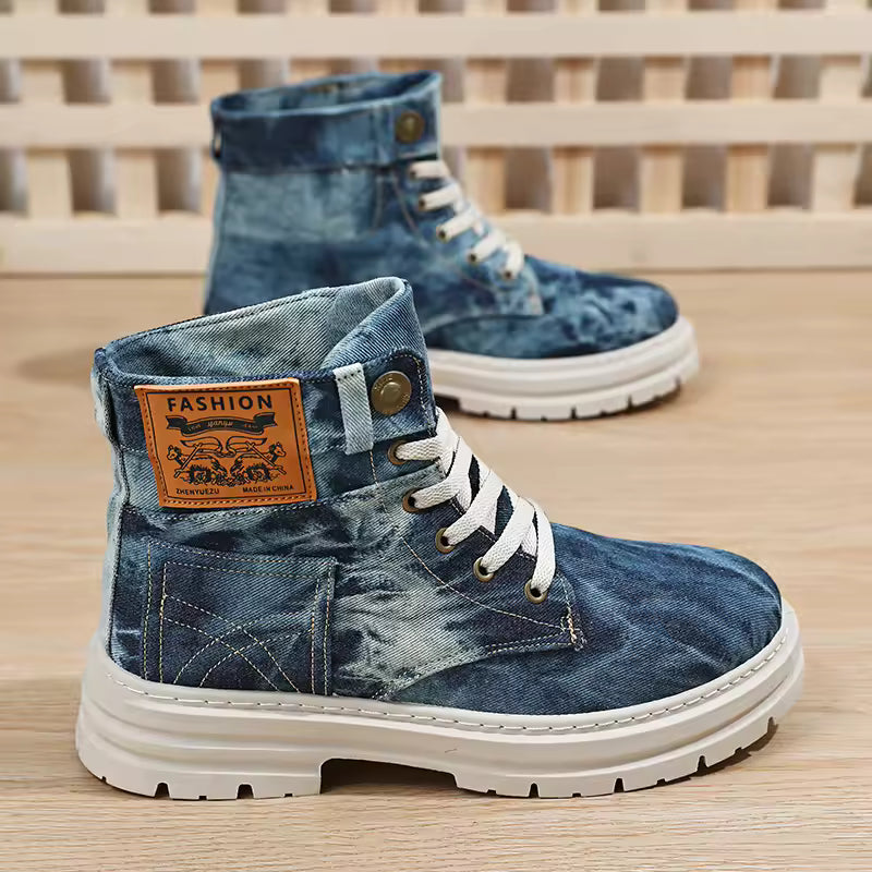 MEN'S TIE DYE DENIM BOOTS