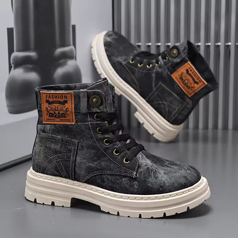 MEN'S TIE DYE DENIM BOOTS