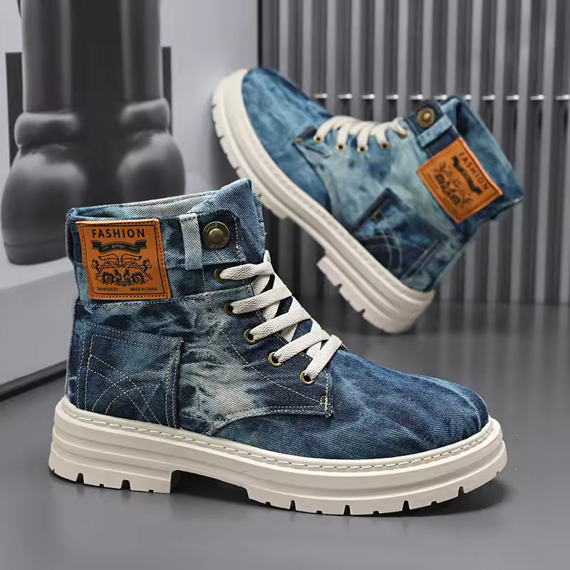 MEN'S TIE DYE DENIM BOOTS