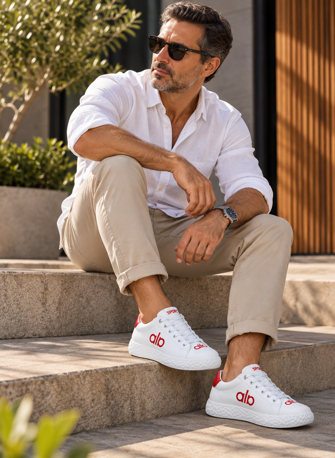 Men’s White Chunky Platform Sneakers