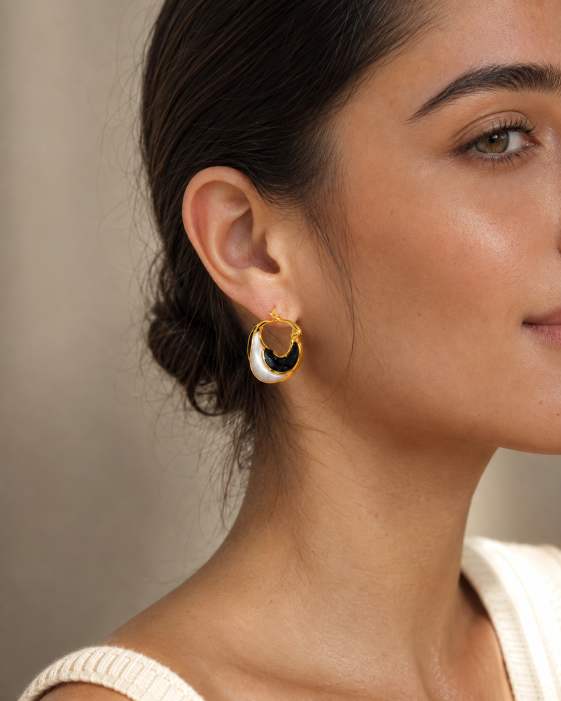OCEAN WAVE ENAMEL HOOP EARRINGS