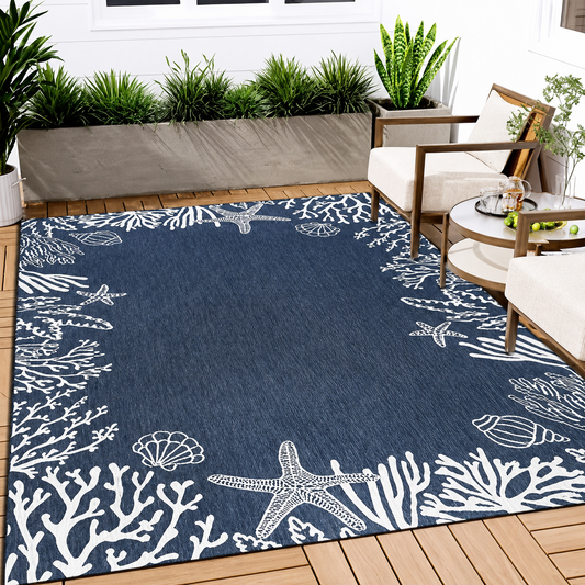 Coastal Starfish Outdoor Rug