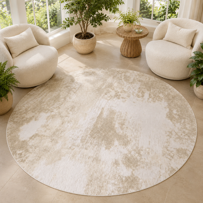 WABI-SABI ROUND CREAM AREA RUG