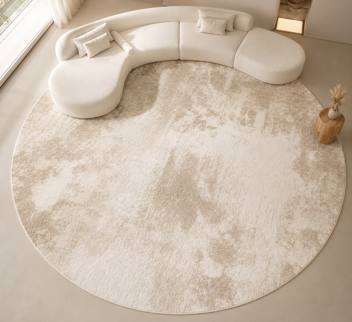 WABI-SABI ROUND CREAM AREA RUG