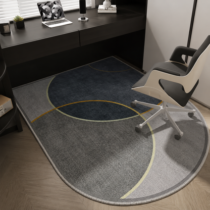 MODERN NAVY OVAL RUG