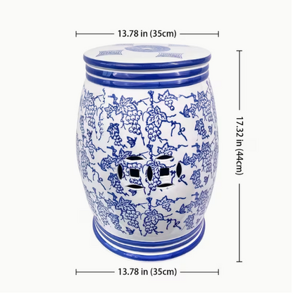 Blue & White Porcelain Garden Stool