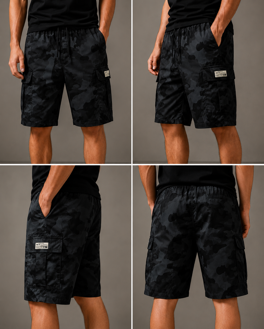 MEN'S CAMO CARGO CAPRI SHORTS