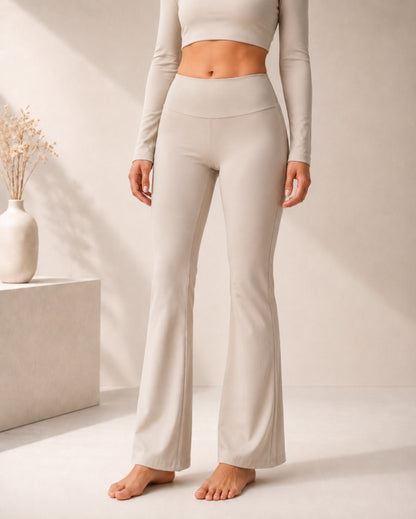 MAISON OBRE WOMEN HIGH WAIST FLARED LEGGINGS