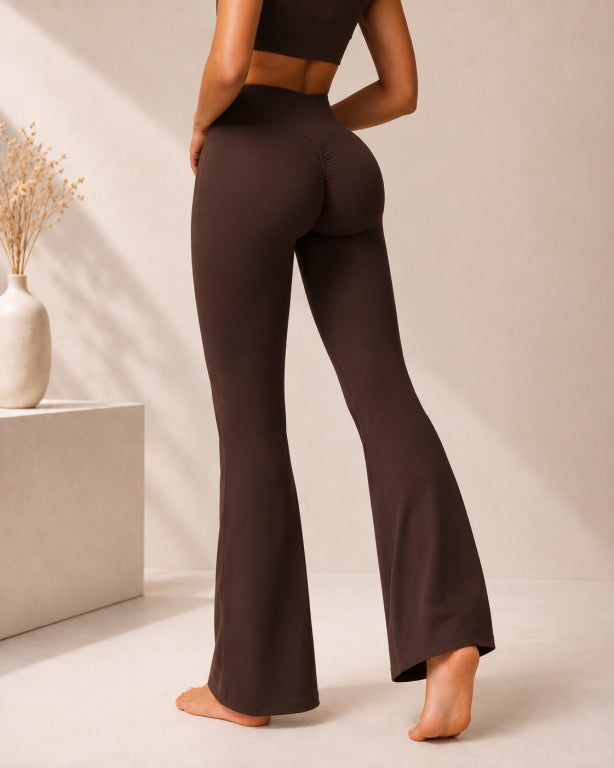 MAISON OBRE WOMEN HIGH WAIST FLARED LEGGINGS