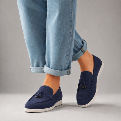 WOMEN'S SUEDE BUCKLE LOAFERS