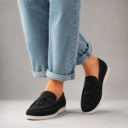 WOMEN'S SUEDE BUCKLE LOAFERS