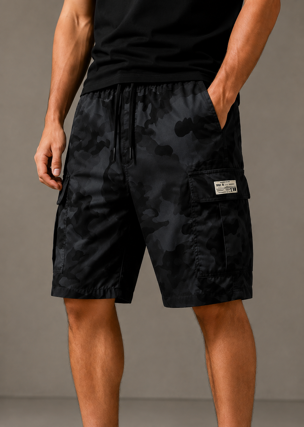 MEN'S CAMO CARGO CAPRI SHORTS