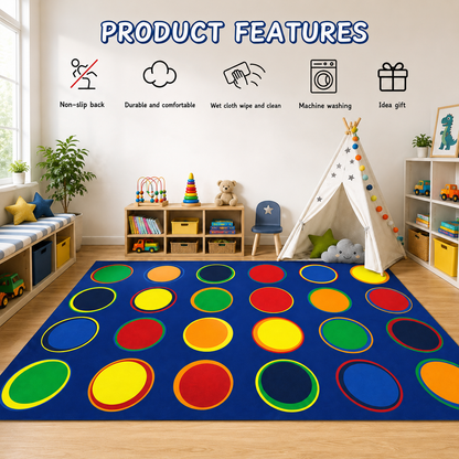 RAINBOW DOT KIDS PLAYROOM RUG