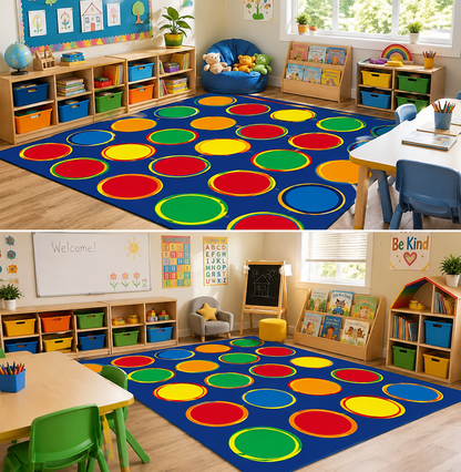 RAINBOW DOT KIDS PLAYROOM RUG