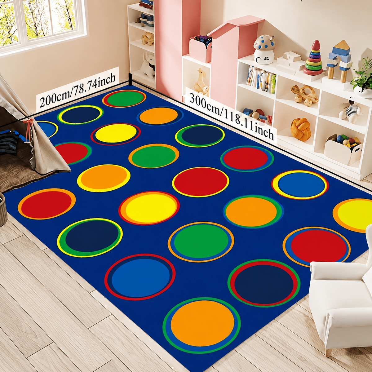 RAINBOW DOT KIDS PLAYROOM RUG