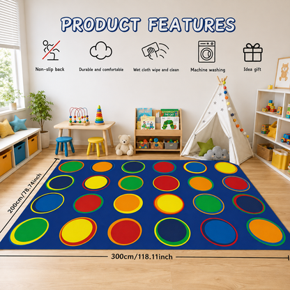 RAINBOW DOT KIDS PLAYROOM RUG