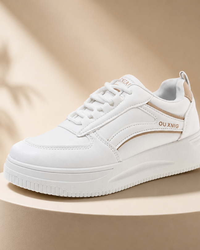 WOMEN CLASSIC WHITE PLATFORM SNEAKERS