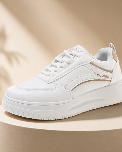 WOMEN CLASSIC WHITE PLATFORM SNEAKERS